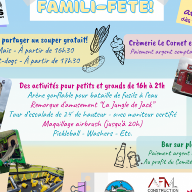 Un événement à mettre à votre agenda ! Famili-ête - 21 août 2026